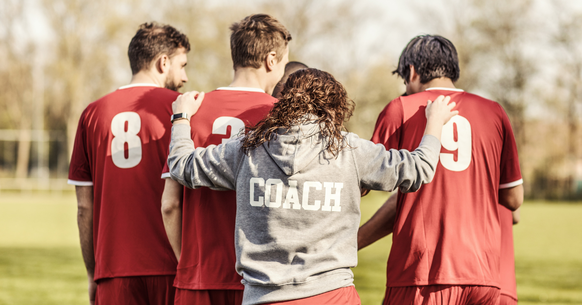 Hey Coach Positive Coaching Coach encourages team through positive coaching he learned through Hey Coach